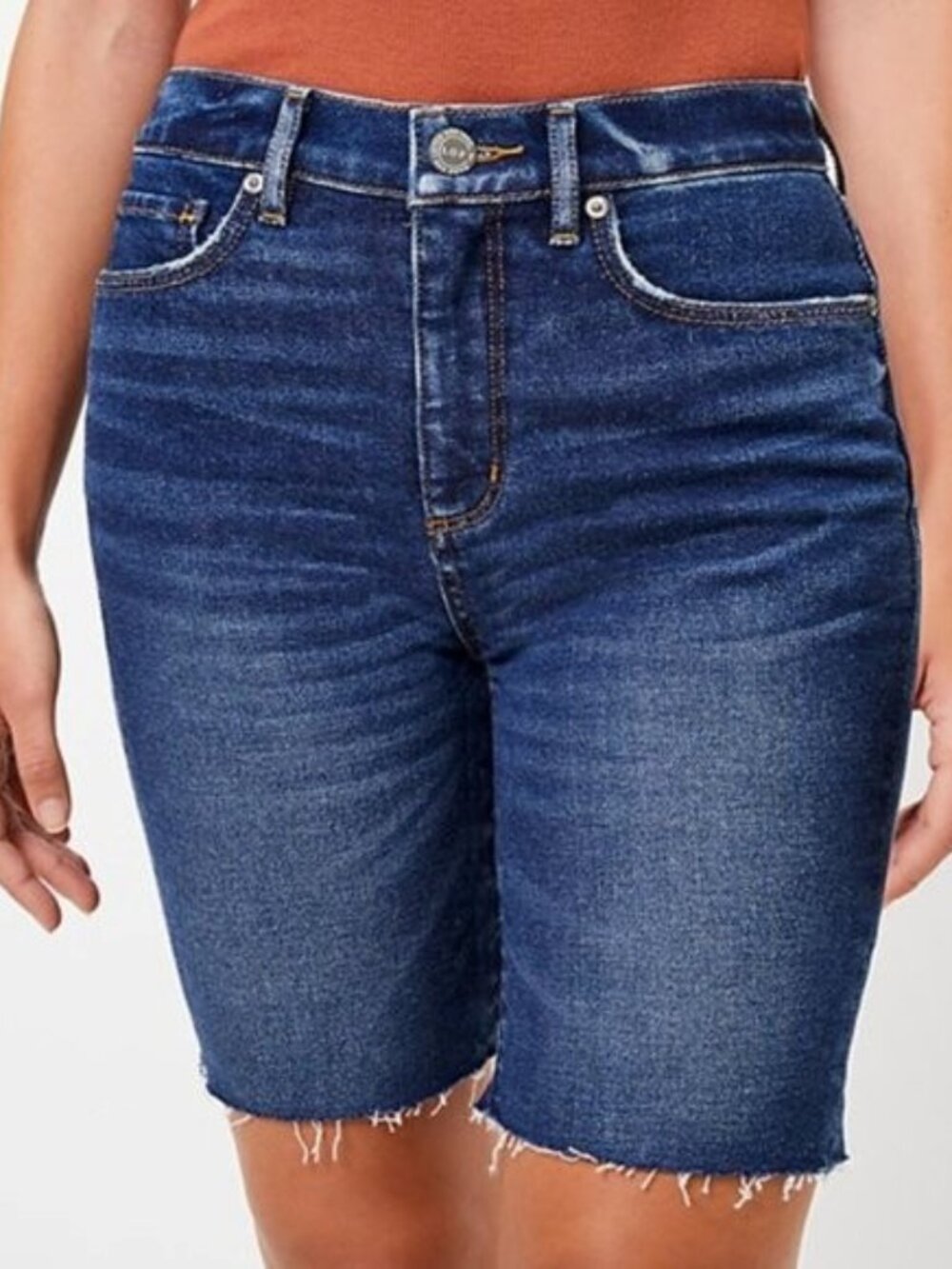 LOFT NWT Curvy Denim Bike Shorts size 27